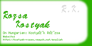 rozsa kostyak business card